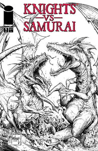 Knights vs. Samurai (2024 Image) #1 Cvr C Todd Mcfarlane B&W Variant Comic Books published by Image Comics