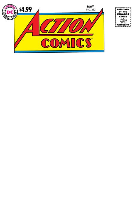 Action Comics Facsimile Edition (2022 DC) #252 Facsimile Edition Cvr C Blank Variant Comic Books published by Dc Comics
