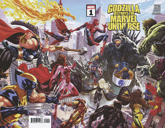 Godzilla Destroys the Marvel Universe (2025 Marvel) #1 Wraparound Cover Comic Books published by Marvel Comics